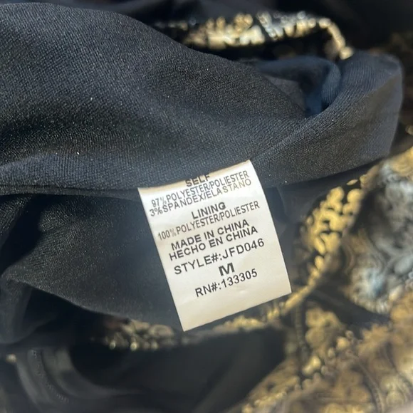 Gold Metallic Mini Cocktail Dress - Picture 17 of 17